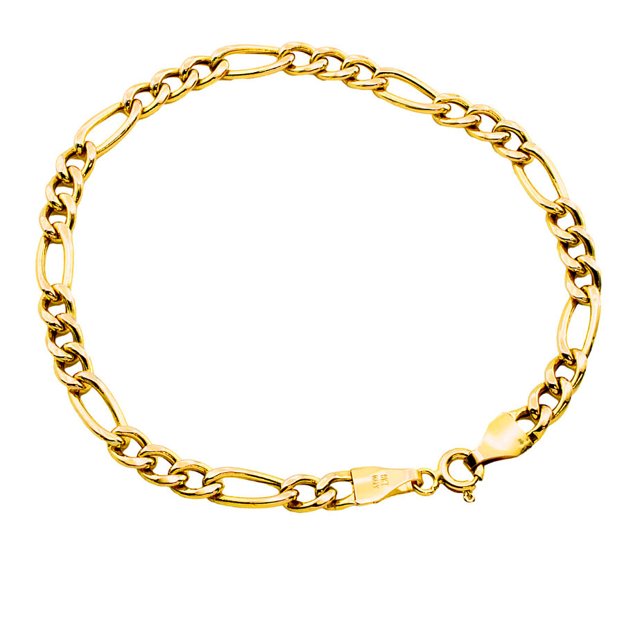 9ct Gold 2.4g 7 inch Figaro Bracelet